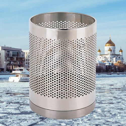 Thùng rác inox văn phòng thân dập lỗ - hình 5