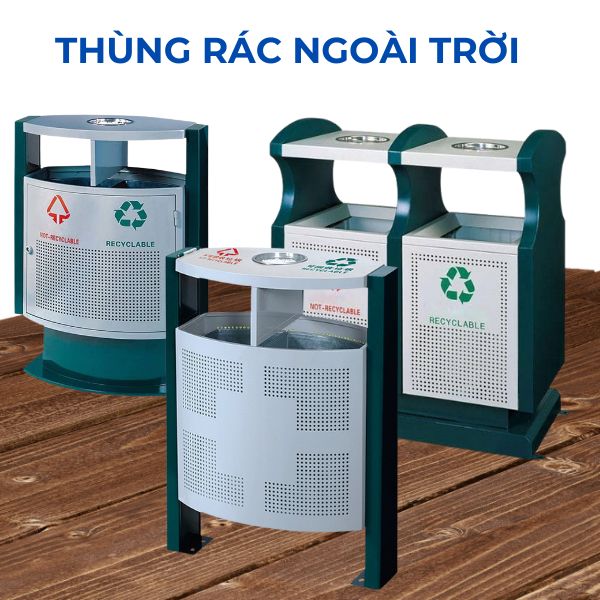 Thùng rác ngoài trời 2 ngăn cao cấp TLETP0Z12 - hình 5