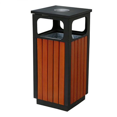 Thùng rác gỗ vuông ngoài trời - hình 6