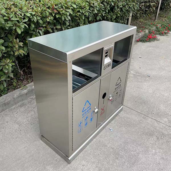 Thùng rác ngoài trời có gạt tàn thuốc lá - hình 3