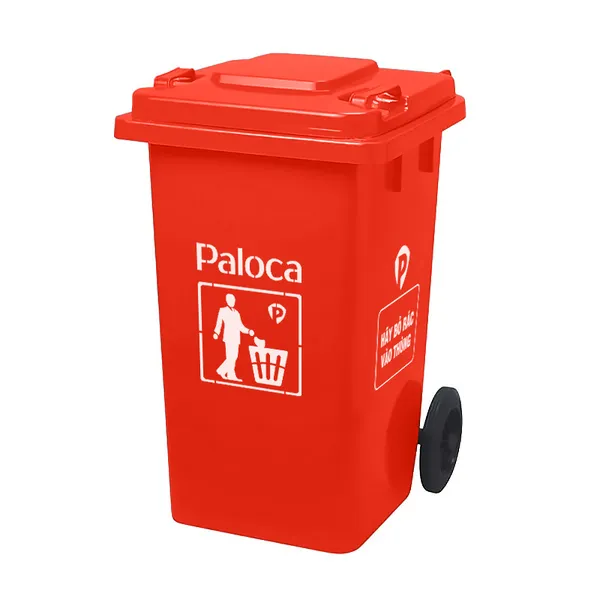 Thùng đựng rác nhựa công nghiệp 240l lít có nắp đậy, bánh xe giá rẻ - hình 2