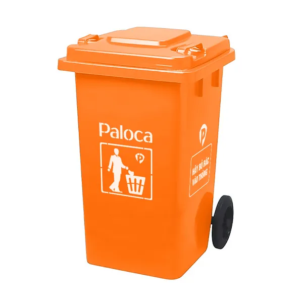 Thùng đựng rác nhựa công nghiệp 240l lít có nắp đậy, bánh xe giá rẻ - hình 4