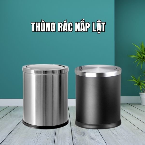 Thùng rác thép sơn đen nắp lật Ø25 - hình 5