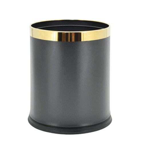 Thùng rác thép sơn đen 2 lớp không nắp - hình 6