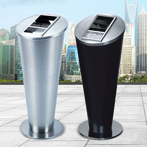 Thùng rác thép có gạt tàn trang trí - hình 4