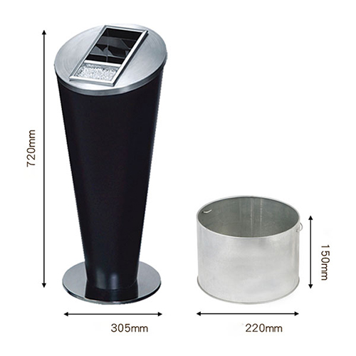 Thùng rác thép có gạt tàn trang trí - hình 3