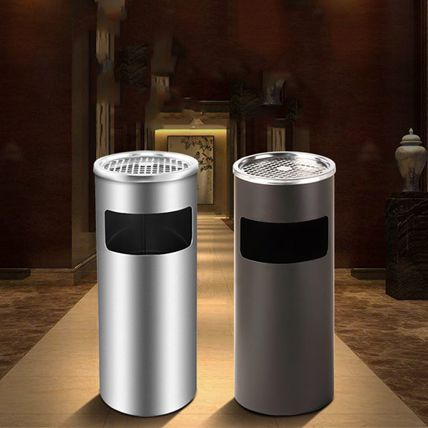 Thùng rác tròn có gạt tàn thuốc lá - hình 5