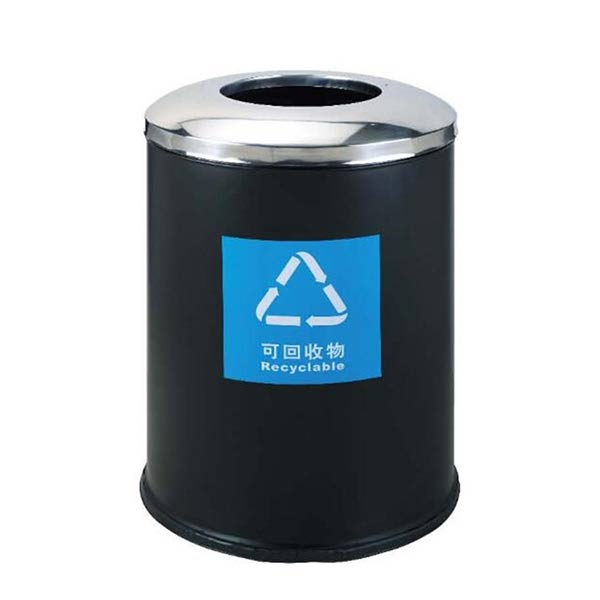 Thùng rác trung tâm thương mại inox tròn - hình 6