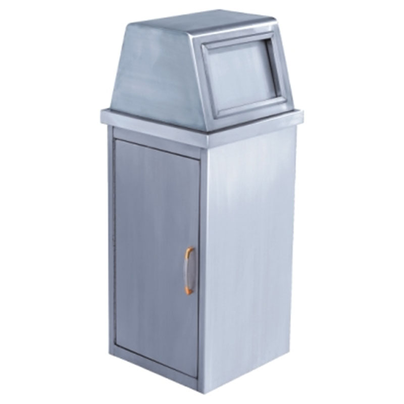 Thùng rác inox ngoài trời có cửa lấy rác - hình 2