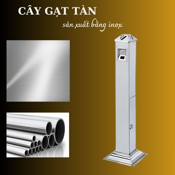 Trụ inox đựng tàn thuốc lá - hình 3