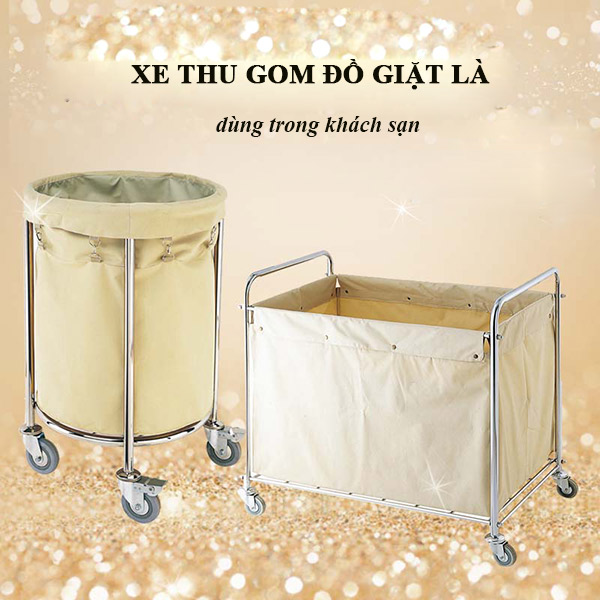 Xe chở đồ giặt là bằng inox - hình 5