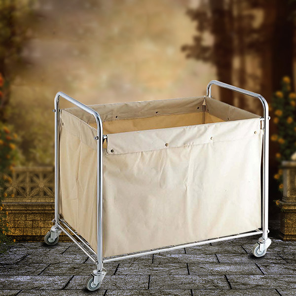 Xe chở đồ giặt là bằng inox - hình 2