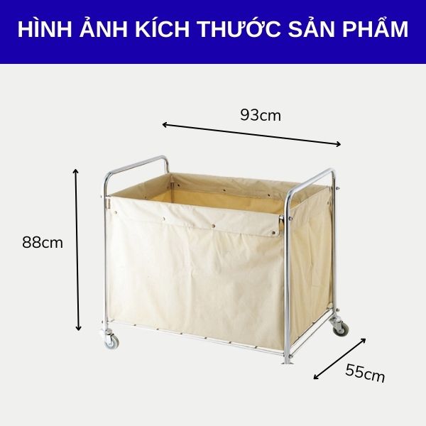 Xe chở đồ giặt là bằng inox - hình 4