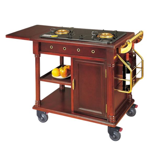 Xe đẩy bàn bếp di động bằng gỗ - hình 6