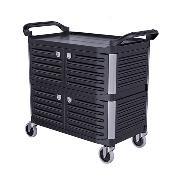 Xe đẩy đồ ăn dọn bàn bằng nhựa có cửa - hình 6
