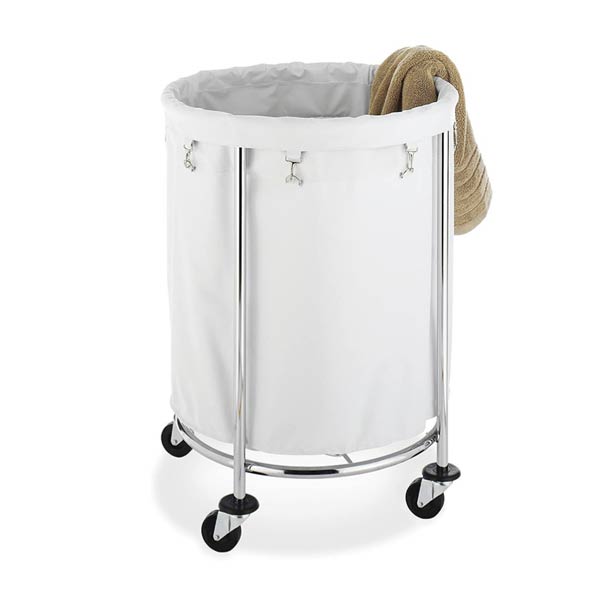 Xe đẩy đồ vải inox tròn - hình 6