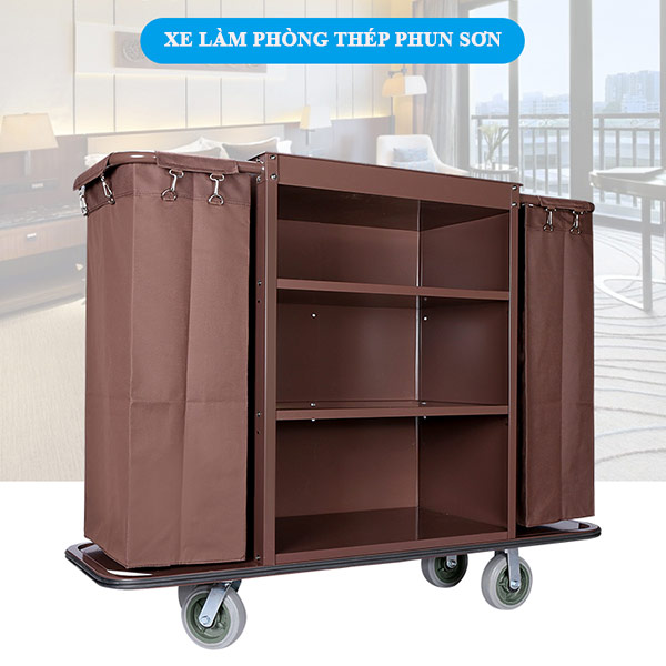Xe đẩy dọn phòng khách sạn - hình 2