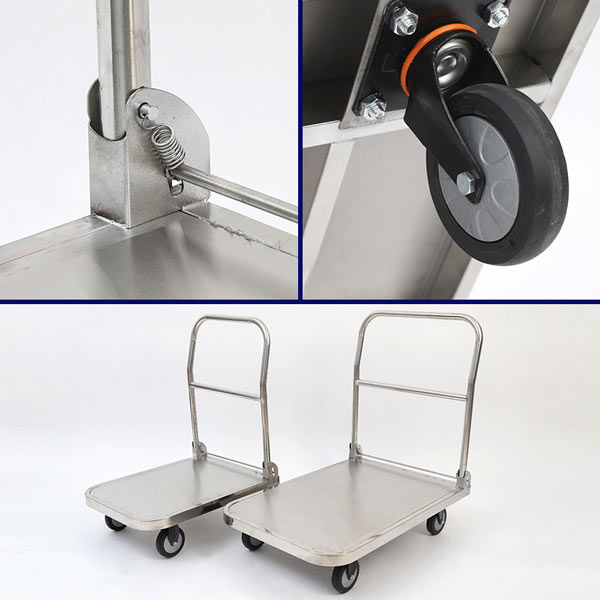 Xe đẩy hàng 300kg - 150kg bằng inox - hình 3