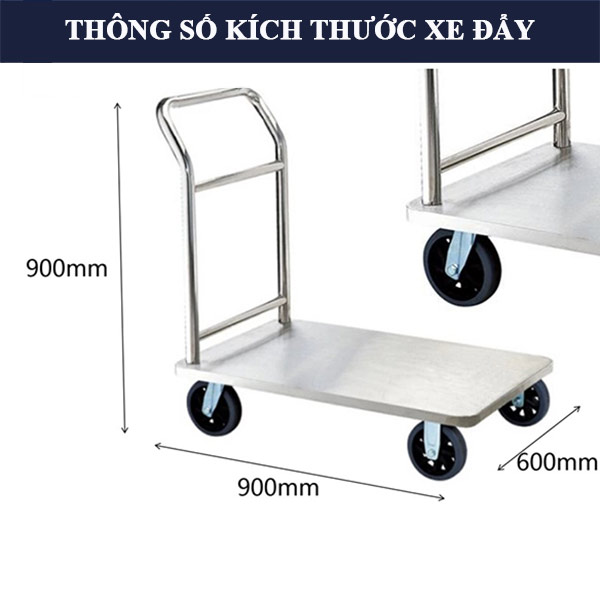 Xe đẩy hàng inox - hình 3