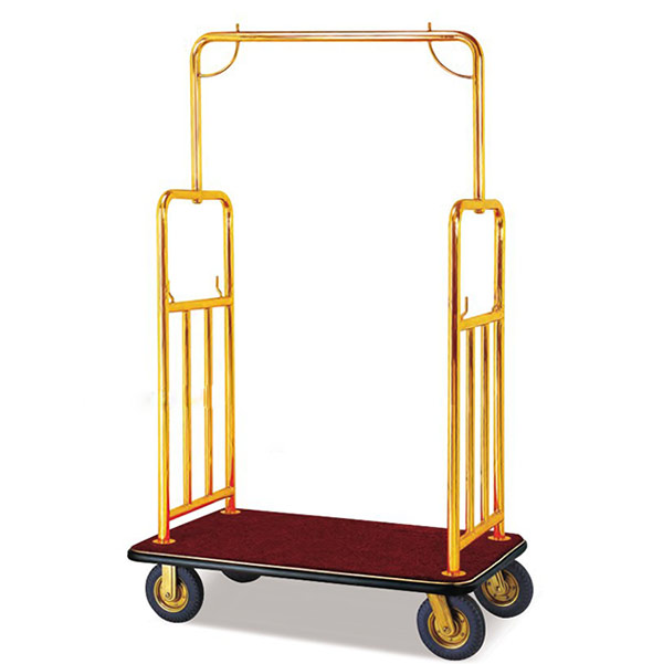 Xe đẩy hành lý inox mạ vàng - hình 6