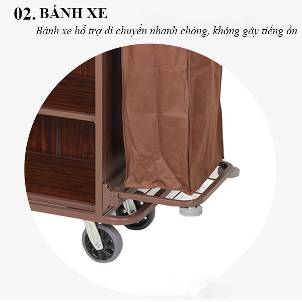 Xe đẩy làm buồng 2 túi vải - hình 4