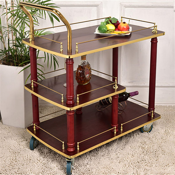 Xe đẩy rượu cao cấp bằng gỗ - hình 3