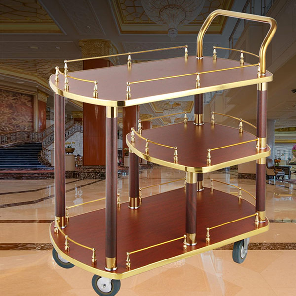 Xe đẩy rượu cao cấp bằng gỗ - hình 2