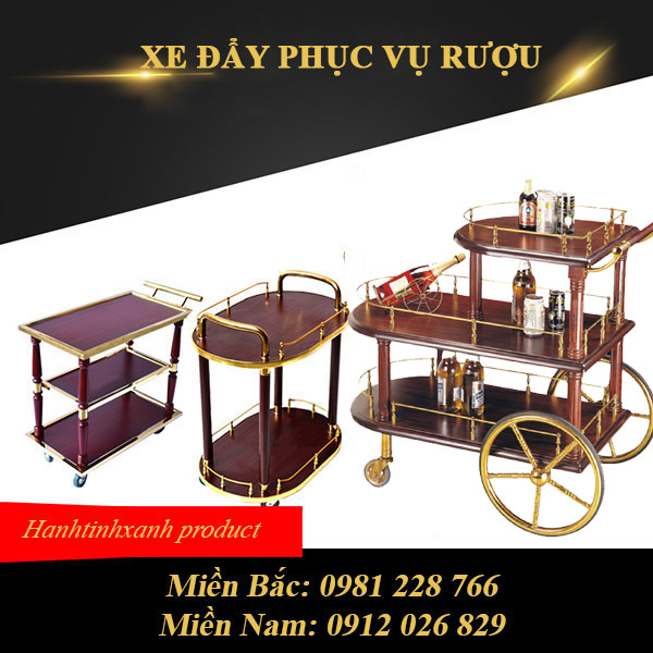 Xe đẩy rượu cổ điển - hình 4