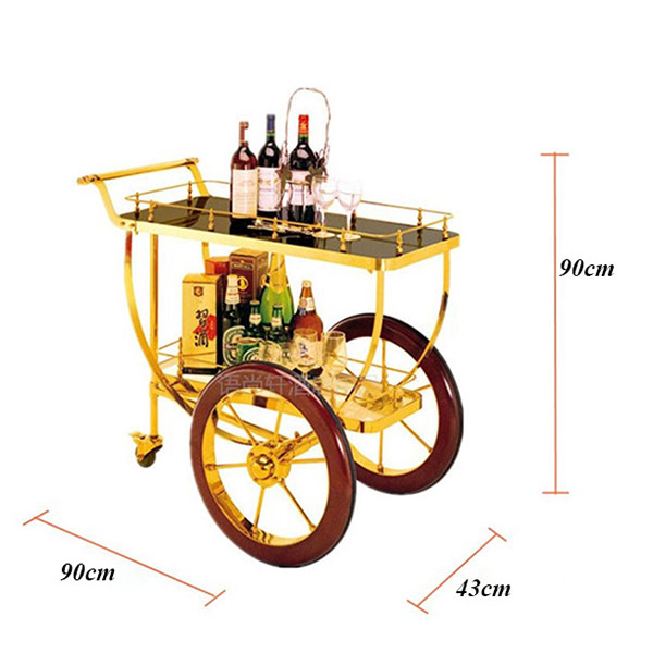 Xe đẩy rượu trà 2 tầng - hình 4