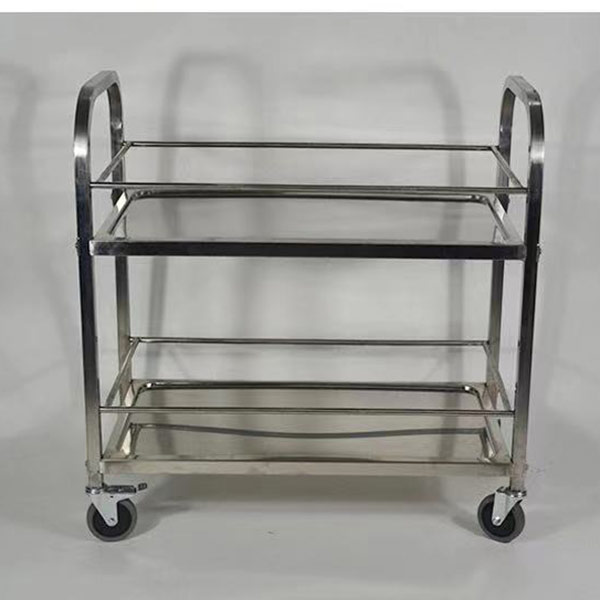 Xe đẩy thức ăn 2 tầng inox - hình 5