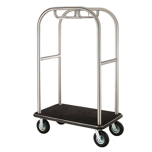 Xe đẩy vali khách sạn inox trắng - hình 6