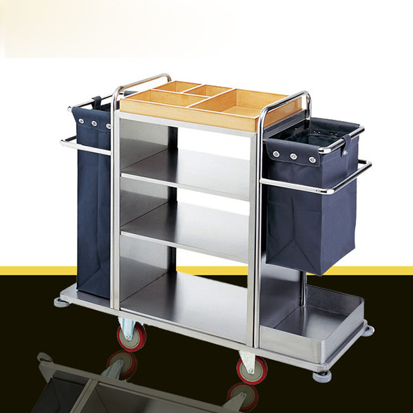Xe dọn phòng khách sạn inox - hình 2