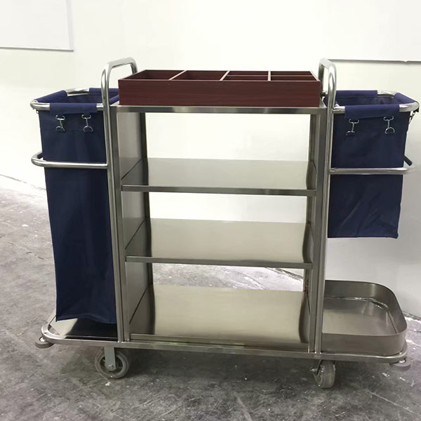 Xe dọn phòng khách sạn inox - hình 4