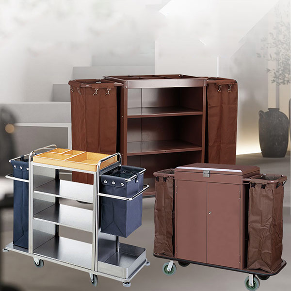 Xe dọn phòng khách sạn inox - hình 5