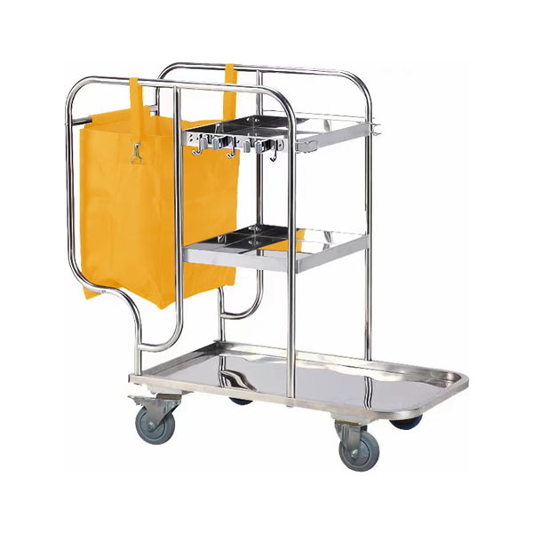 Xe inox đẩy đồ dọn vệ sinh - hình 6