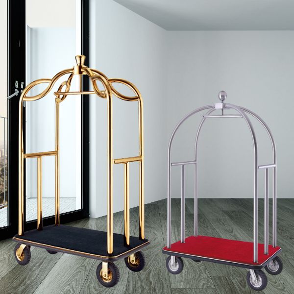 Xe inox đẩy vali trong khách sạn - hình 3