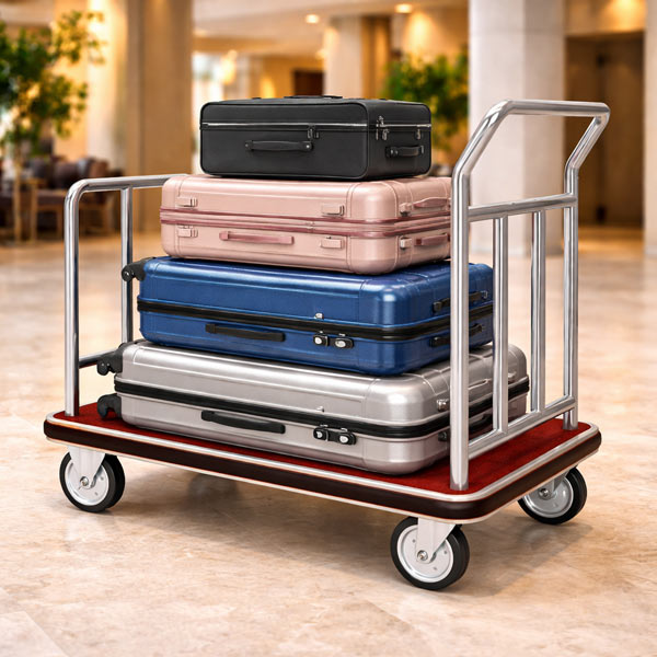 Xe kéo hành lý chữ U inox trắng - hình 3