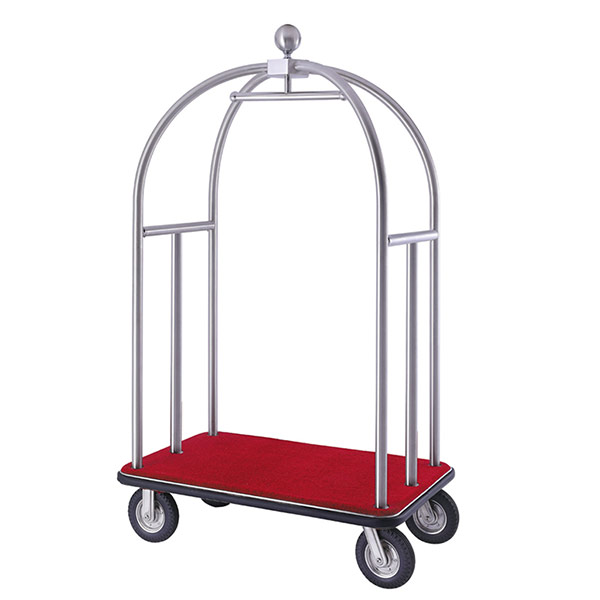 Xe vận chuyển hành lý inox trắng - hình 6