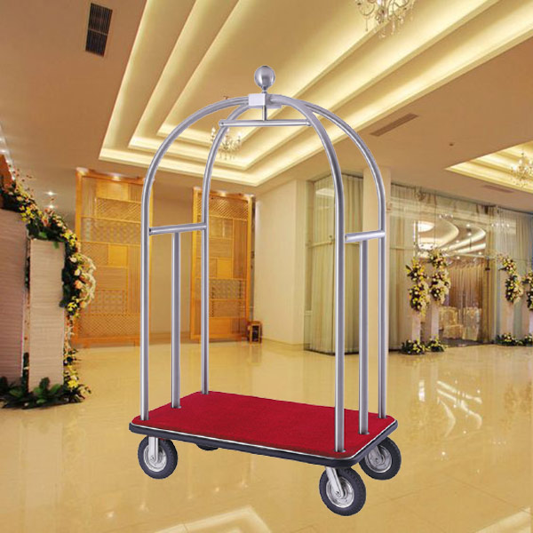 Xe vận chuyển hành lý inox trắng - hình 2