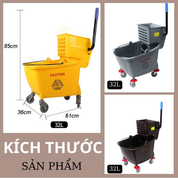 Xe vắt móp đơn 32 lít - hình 5