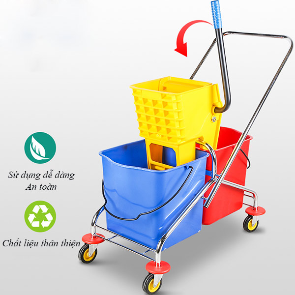 Xe vắt móp đôi 46l khung inox - hình 2