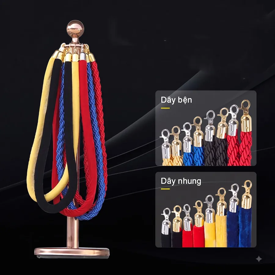 Phụ kiện dây nhung cột chắn, dây tết bện cột chắn