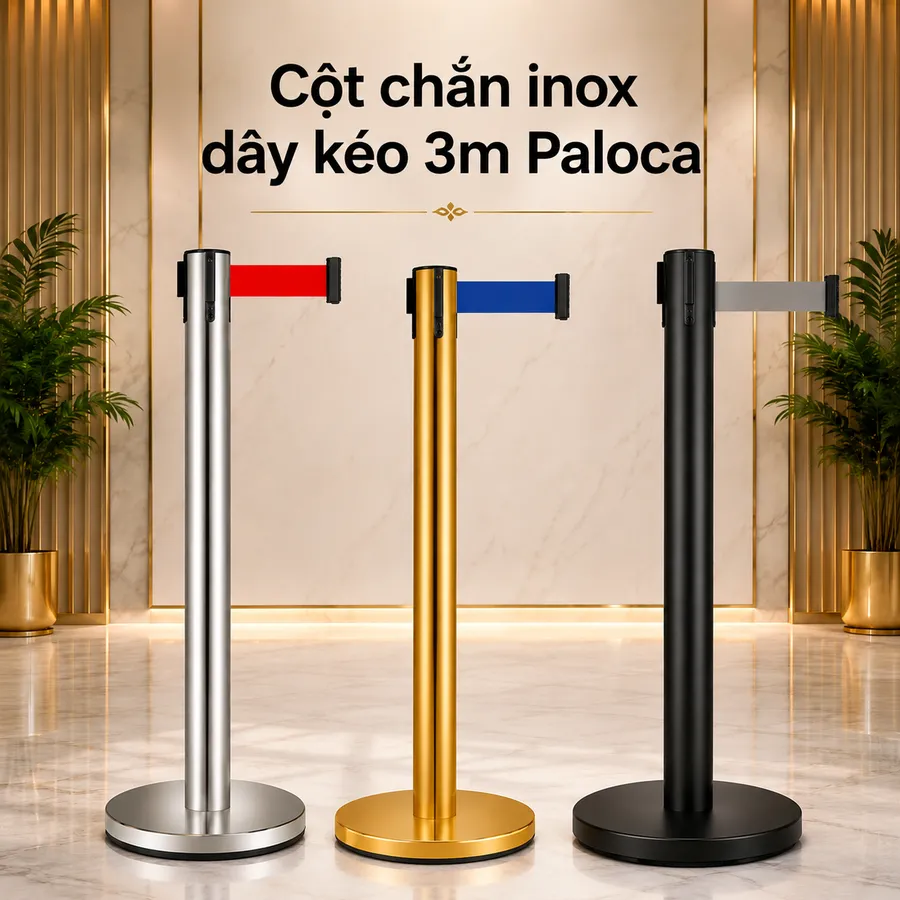 Cột chắn inox dây kéo căng 3m của Paloca