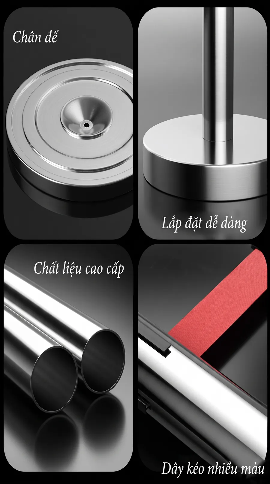 Đặc điểm thiết kế cột chắn inox 3m