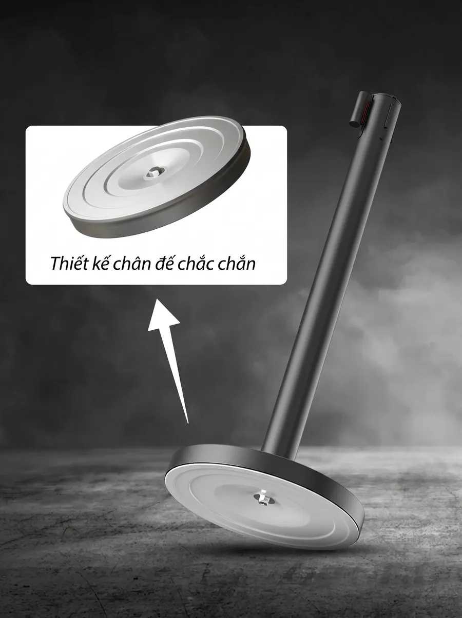 Thiết kệ thân trụ chắn inox dây căng 5m