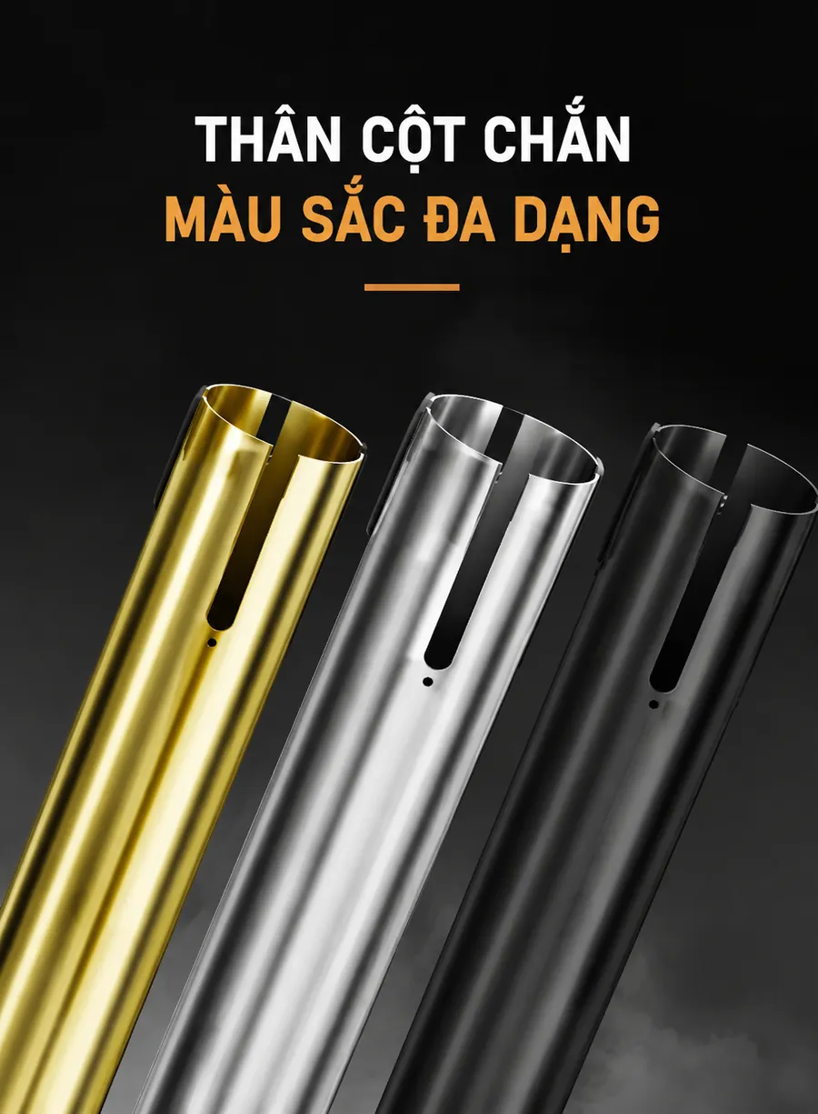 Thân cột chắn inox đế chữ U 2m dây căng