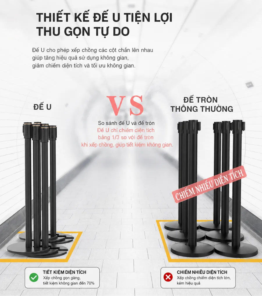 Sự khác biệt của cột chắn đế chữ U và loại đế thường