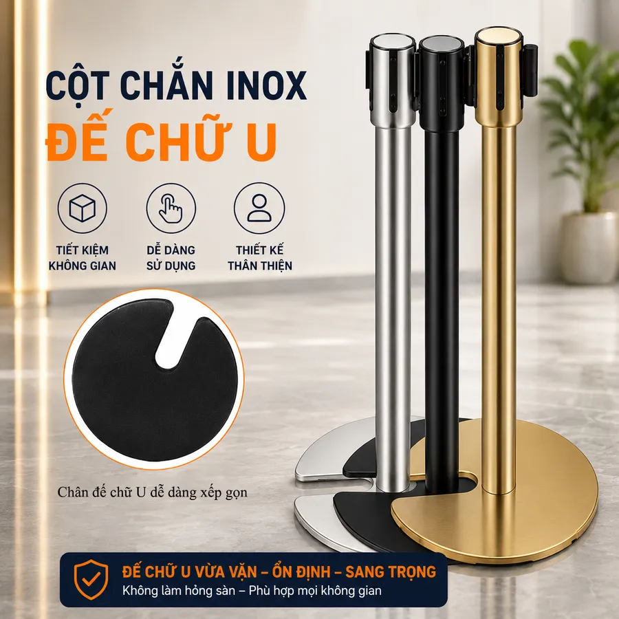 Chân đế xếp gọn của cột chắn đế chữ U