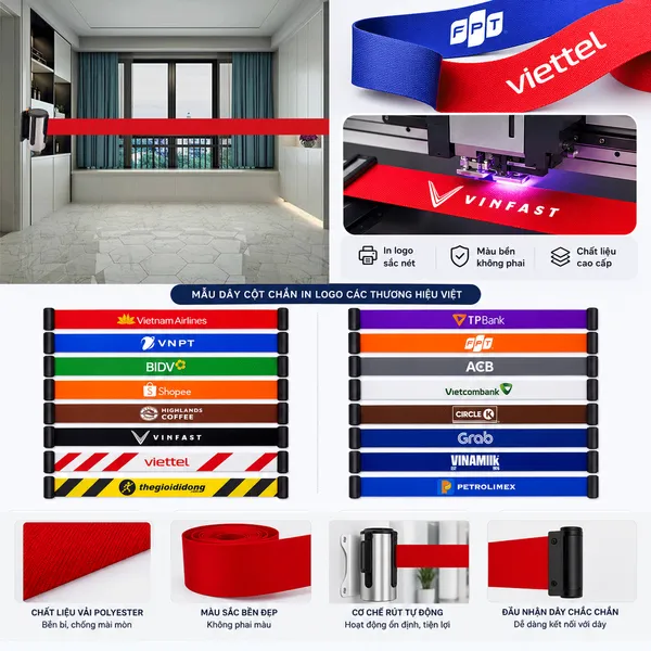 In dây cột chắn phân làn