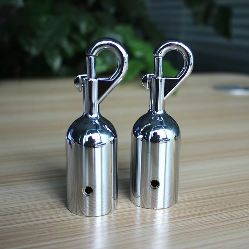 Đầu móc trên dây nhung bằng inox trắng